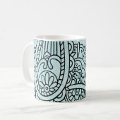 Turquoise Mehndi Motif Tasse (Vorderseite Links)