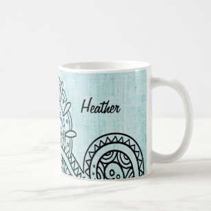 Turquoise Mehndi Motif Tasse