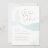 Turquoise Mermaid Girl Birthday Party Einladung (Vorderseite)