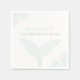 Turquoise Mermaid Girl Birthday Party Serviette