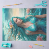 Turquoise Mermaid of the Sea decoupage paper v1 Seidenpapier (Basteln)