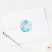 Turquoise Mermaid's Geburtstagsparty Danke Runder Aufkleber (Umschlag)