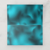 Turquoise metallic monogram initials wedding platzkarte (Innenseite Aufgefaltet)