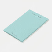 Turquoise minimal  personalized retro aesthetic  post-it klebezettel (angewinkelt)