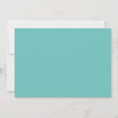 Turquoise | Minimalist Aqua Blue 21st Birthday Einladung (Rückseite)