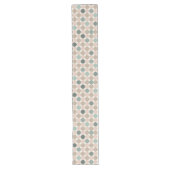 Turquoise Mocha Geometric Table Runner Großer Tischläufer (Vorderseite)