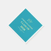 Turquoise Modern Congratulations Graduation Party Serviette (Ecke)