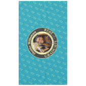 Turquoise Modern Graduation Photo Cap Pattern Tischdecke (Vorderseite)