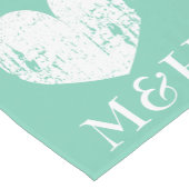 Turquoise Mono Herztisch Läufer für Hochzeiten (Ecke)