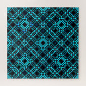 Turquoise monochrome geometrische Puzzle (Horizontal)