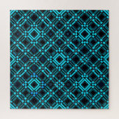 Turquoise monochrome geometrische Puzzle (Vertikal)