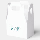 Turquoise monogram wedding couple name simple styl geschenkschachtel (Geöffnet)