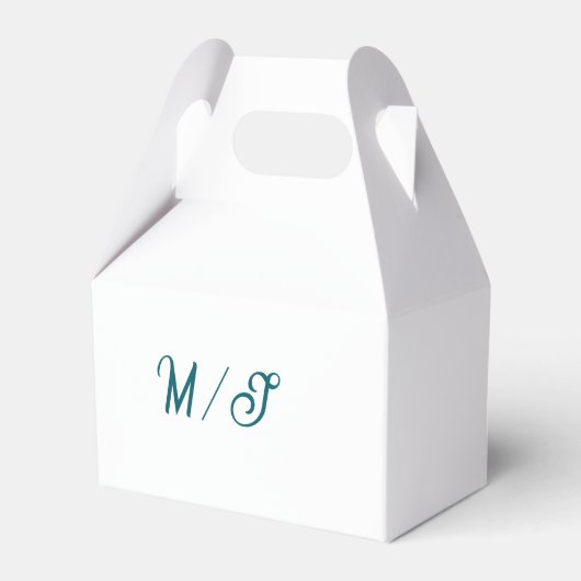 Turquoise monogram wedding couple name simple styl geschenkschachtel (Vorderseite)