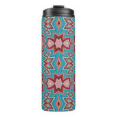 Turquoise Multi Southwest Inspired Shapes Thermosbecher (Vorderseite)