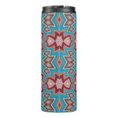Turquoise Multi Southwest Inspired Shapes Thermosbecher (Rückseite)