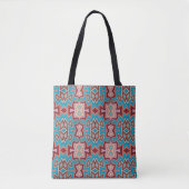 Turquoise Multi Tribal Inspired Shapes Tasche (Vorderseite)