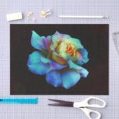 Turquoise N Gold Rainbow Rose Seidenpapier (Handwerk)