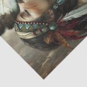 Turquoise Native Woman Fan Decoupage Seidenpapier (Ausschnitt)