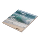 Turquoise Ocean Wave Crashing Shore Fliese (Seite)