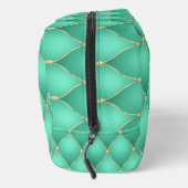 Turquoise Ogee Gold Diamonds gespeist Waschbeutel (Rechts)