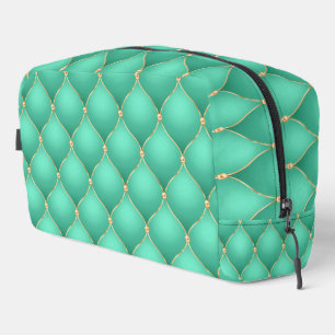Turquoise Ogee Gold Diamonds gespeist Waschbeutel