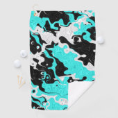 Turquoise Oil Spill Rave Camo Golfhandtuch (Insitu)