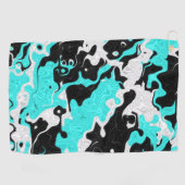 Turquoise Oil Spill Rave Camo Golfhandtuch (Horizontal)