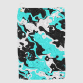 Turquoise Oil Spill Rave Camo Golfhandtuch (Vorderseite)