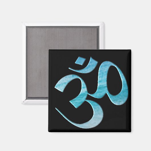 Turquoise Om  Magnet (Vorderseite/Rückseite)