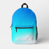 Turquoise Ombre Backpack Bedruckter Rucksack (Vorderseite)