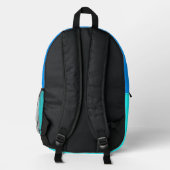 Turquoise Ombre Backpack Bedruckter Rucksack (Rückseite)