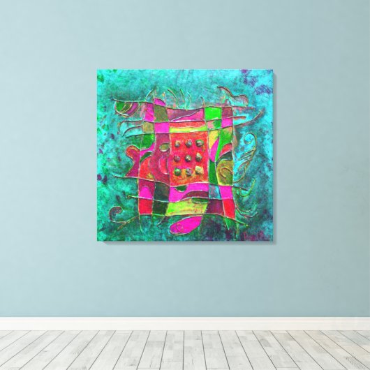 "Turquoise Opening" von Paul Buică Leinwanddruck (Insitu (Holzboden))