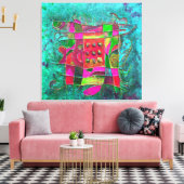 "Turquoise Opening" von Paul Buică Leinwanddruck (Insitu (Wohnzimmer))