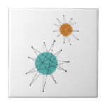 Turquoise Orange Franciscan Sternexplosion Mitte J Fliese<br><div class="desc">Diese fabelhafte, moderne Keramik-Kachel aus der Mitte des Jahrhunderts mit den Farben Türkisblau, Orange und Schwarz, die Ihrem Fliesenprojekt einen fröhlichen Glanz verleihen!</div>