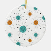 Turquoise Orange Franciscan Sternexplosion Mitte J Keramik Ornament (Vorne)