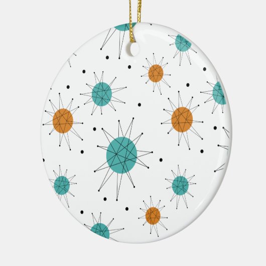 Turquoise Orange Franciscan Sternexplosion Mitte J Keramik Ornament (Links)