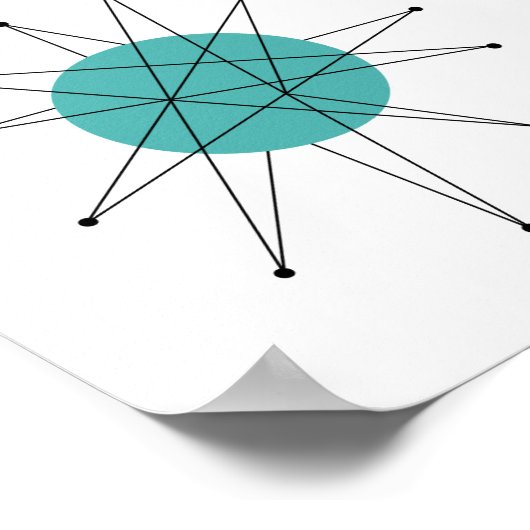 Turquoise Orange Franciscan Sternexplosion Mitte J Poster (Ecke)