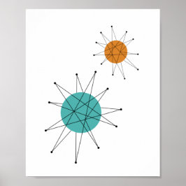 Turquoise Orange Franciscan Sternexplosion Mitte J Poster