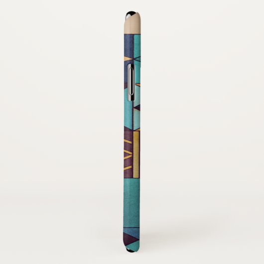 Turquoise & Orange Patchwork Case-Mate iPhone Hülle (Hinten/Rechts)