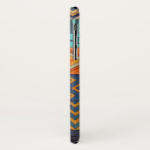 Turquoise & Orange Patchwork Case-Mate iPhone Hülle (Hinten/Links)