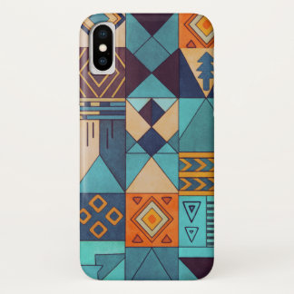 Turquoise & Orange Patchwork  Case-Mate iPhone Hülle