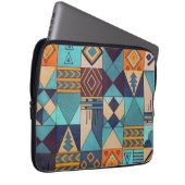 Turquoise & Orange Patchwork Tote Laptopschutzhülle (Vorne Rechts)