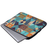 Turquoise & Orange Patchwork Tote Laptopschutzhülle (Vorne Knopf)