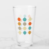 Turquoise Orange Tan Circles and Lines Mid Century Glas (Rückseite)