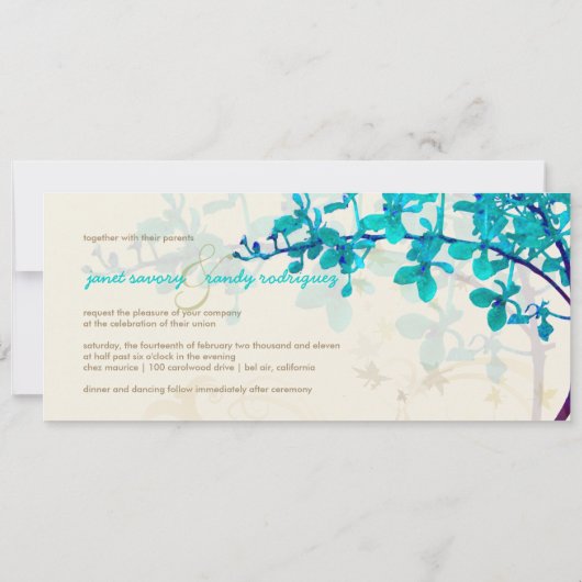 TURQUOISE-ORCHINEN/RENANTHERA/DIY-Farbe Einladung (Rückseite)