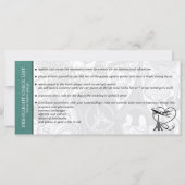 Turquoise Paris Wedding Boarding Pass Einladung (Rückseite)