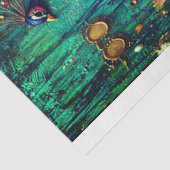 Turquoise Peacock Collage von Elsie Lane Seidenpapier (Ausschnitt)