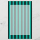 Turquoise Peacock Vertikale Streifen Briefpapier (Vorderseite)