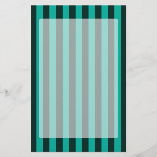 Turquoise Peacock Vertikale Streifen Briefpapier (Vorderseite)