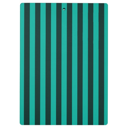 Turquoise Peacock Vertikale Streifen Klemmbrett (Rückseite)